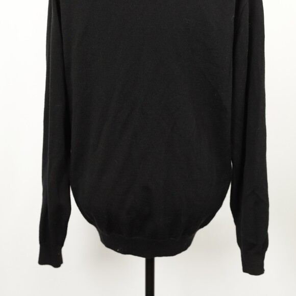EC Linea Uomo Wool Polo Long Sleeve Black Sweater size XL - Picture 7 of 8